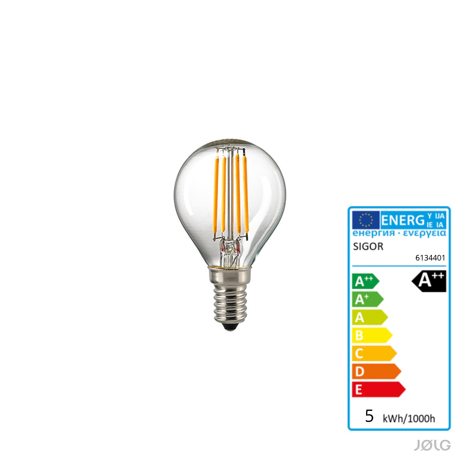 E14 LED Filament Kugel Leuchtmittel 4,5 Watt dimmbar / 470 Lumen