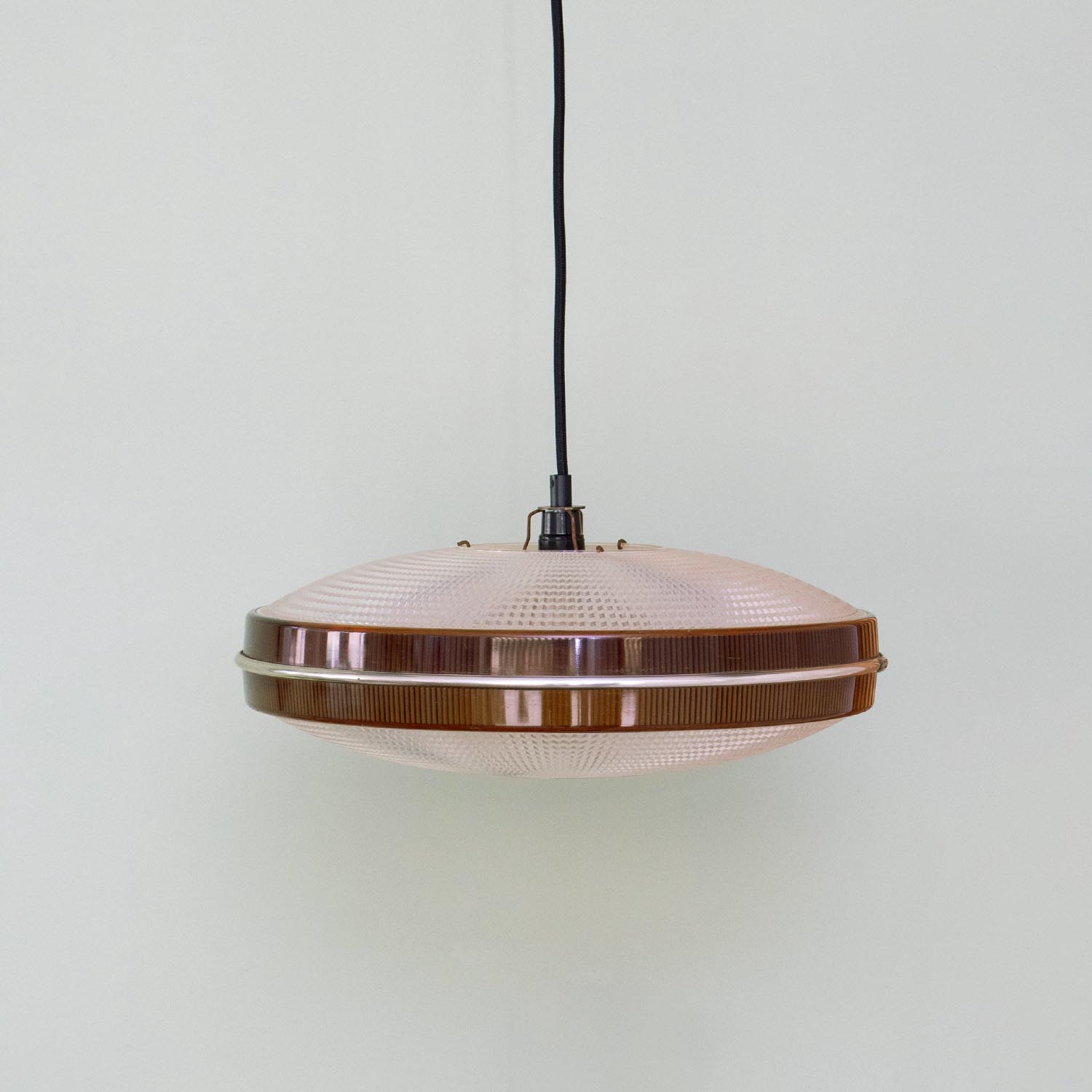 Midcentury 70er Plexi Ufo Hängeleuchte Lichtspiel Ø 37 cm