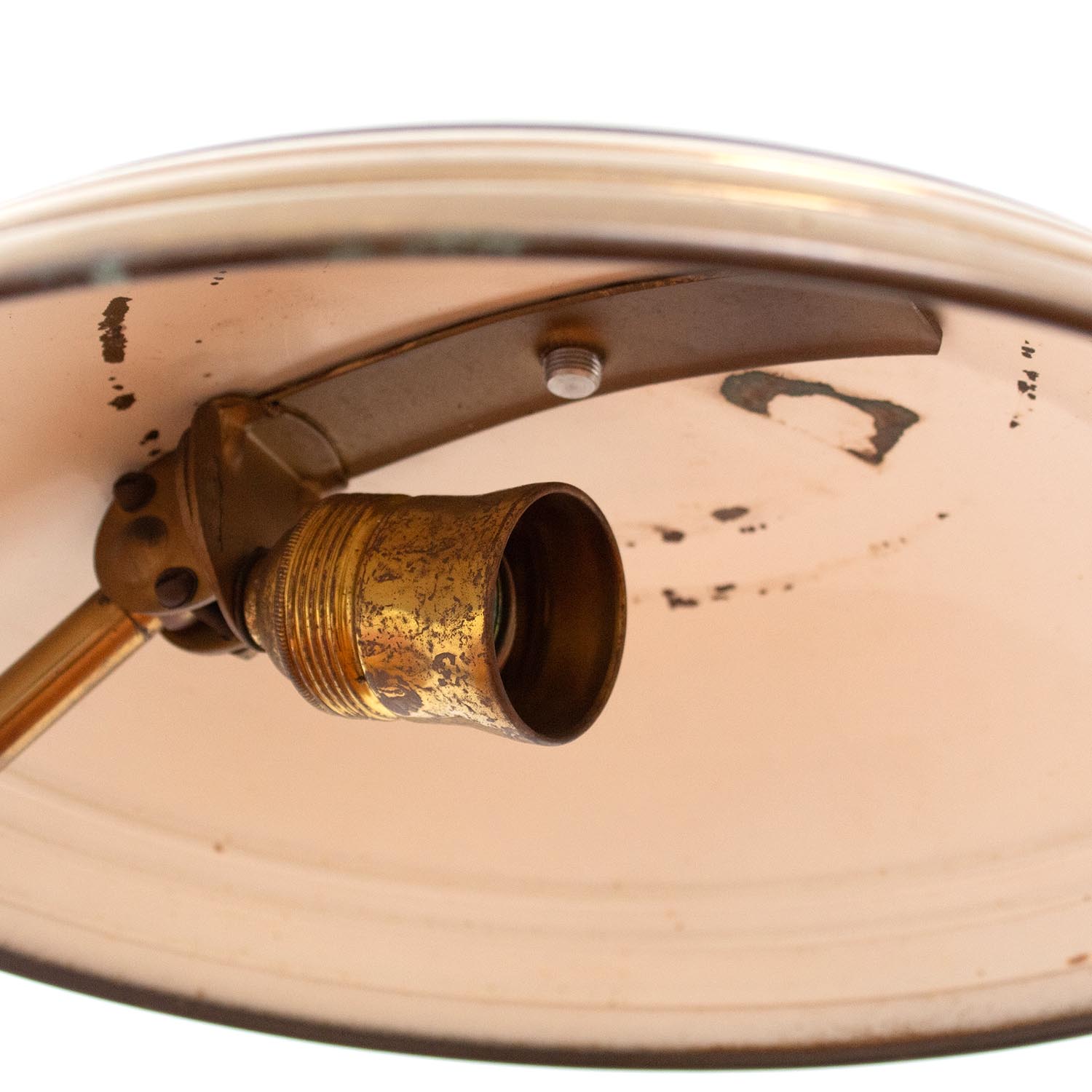 Mid-Century Art Déco Tischleuchte Messing Schwarz – Helo Leuchten (1940er/1950er)