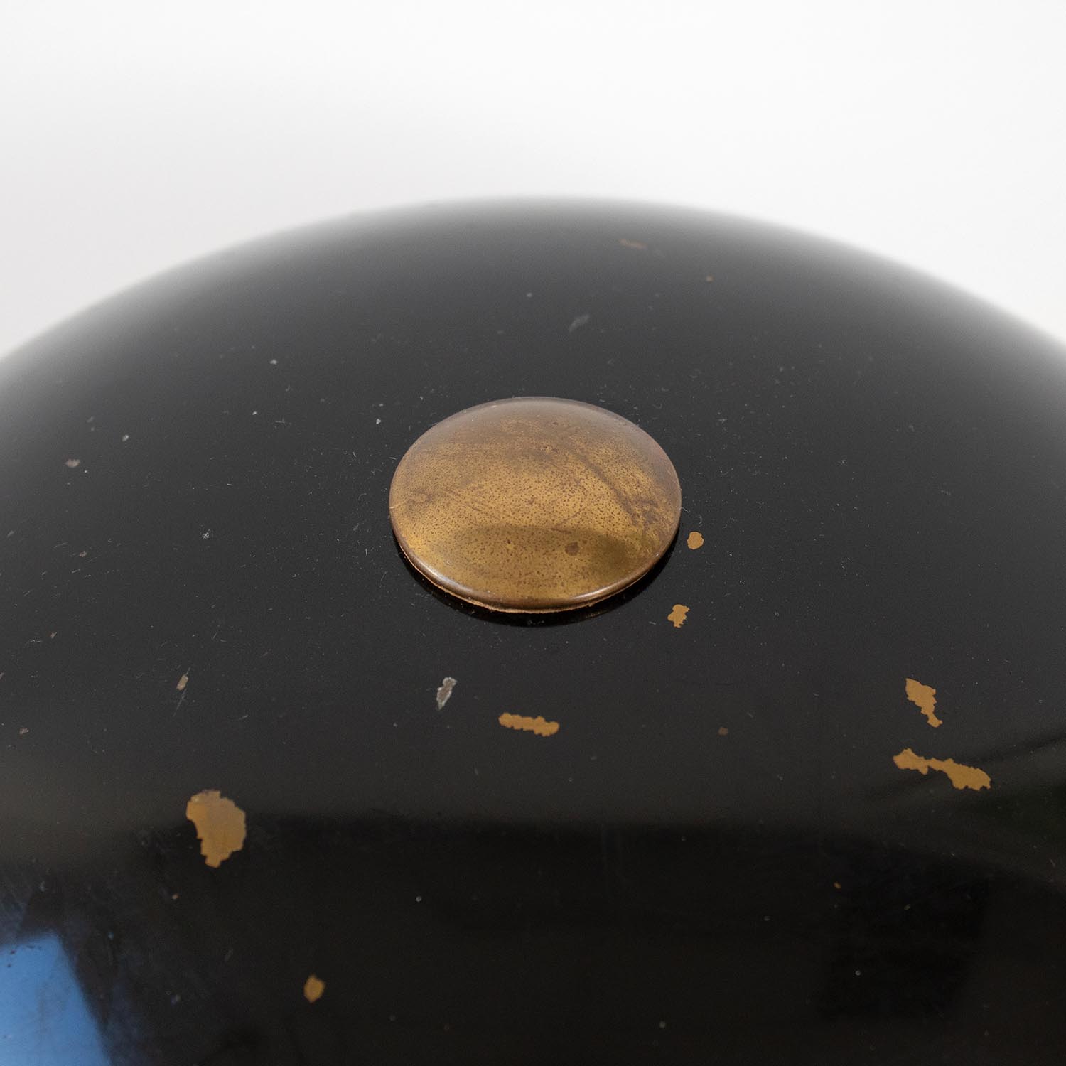 Mid-Century Art Déco Tischleuchte Messing Schwarz – Helo Leuchten (1940er/1950er)