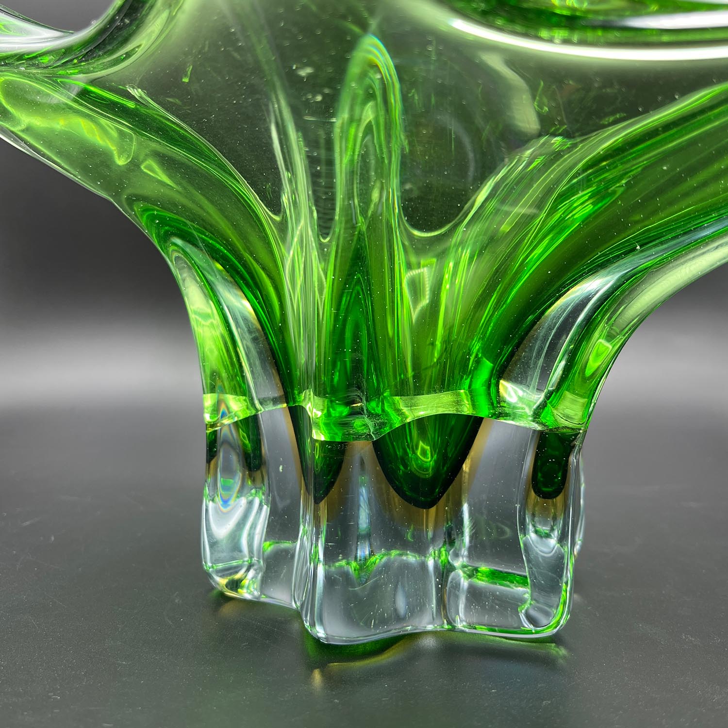 Original grüne Murano Glas Schale 1960er Glasschale