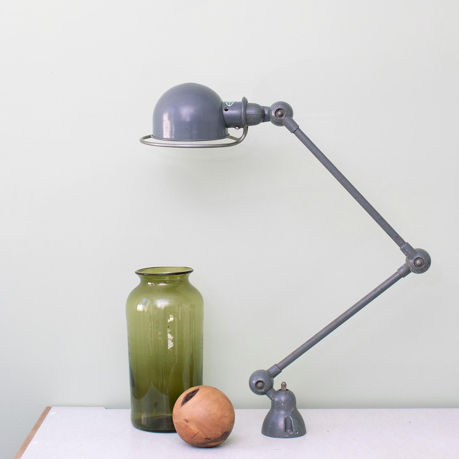 Original Jieldé Tischlampe Grau Gelenklampe aus Frankreich