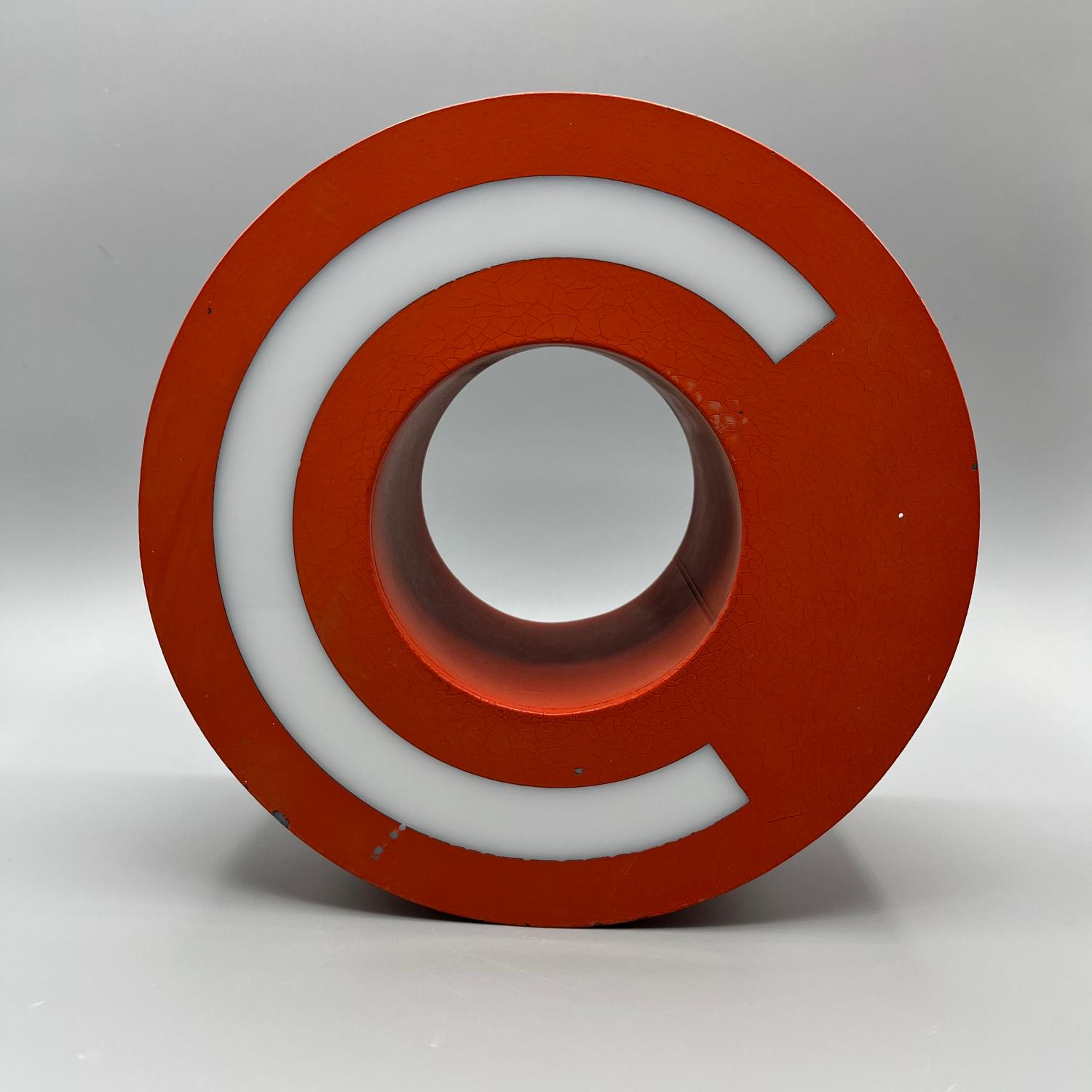 Vintage Buchstabe -C- Rot Acryl 21 cm Leuchtbuchstabe