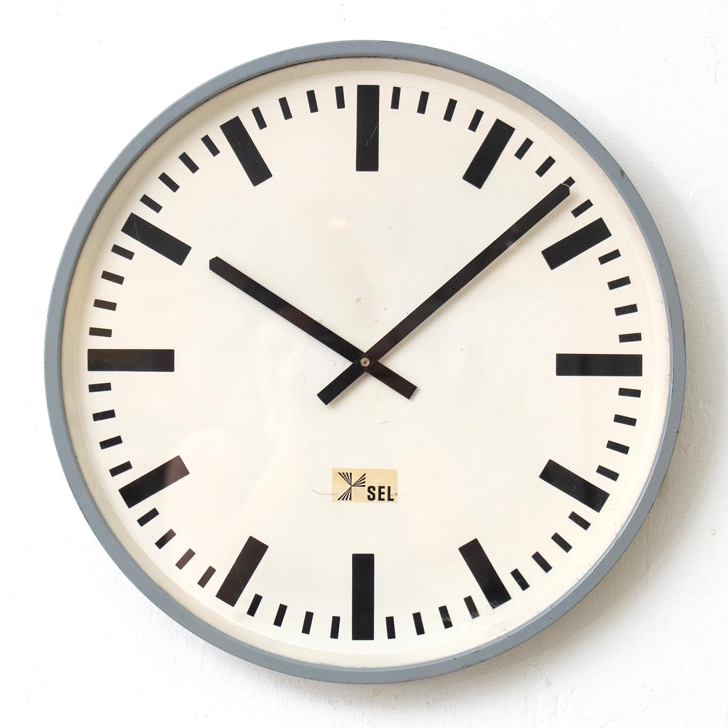 Alte große SEL Industrieuhr Ø 42 cm Fabrikuhr Wanduhr
