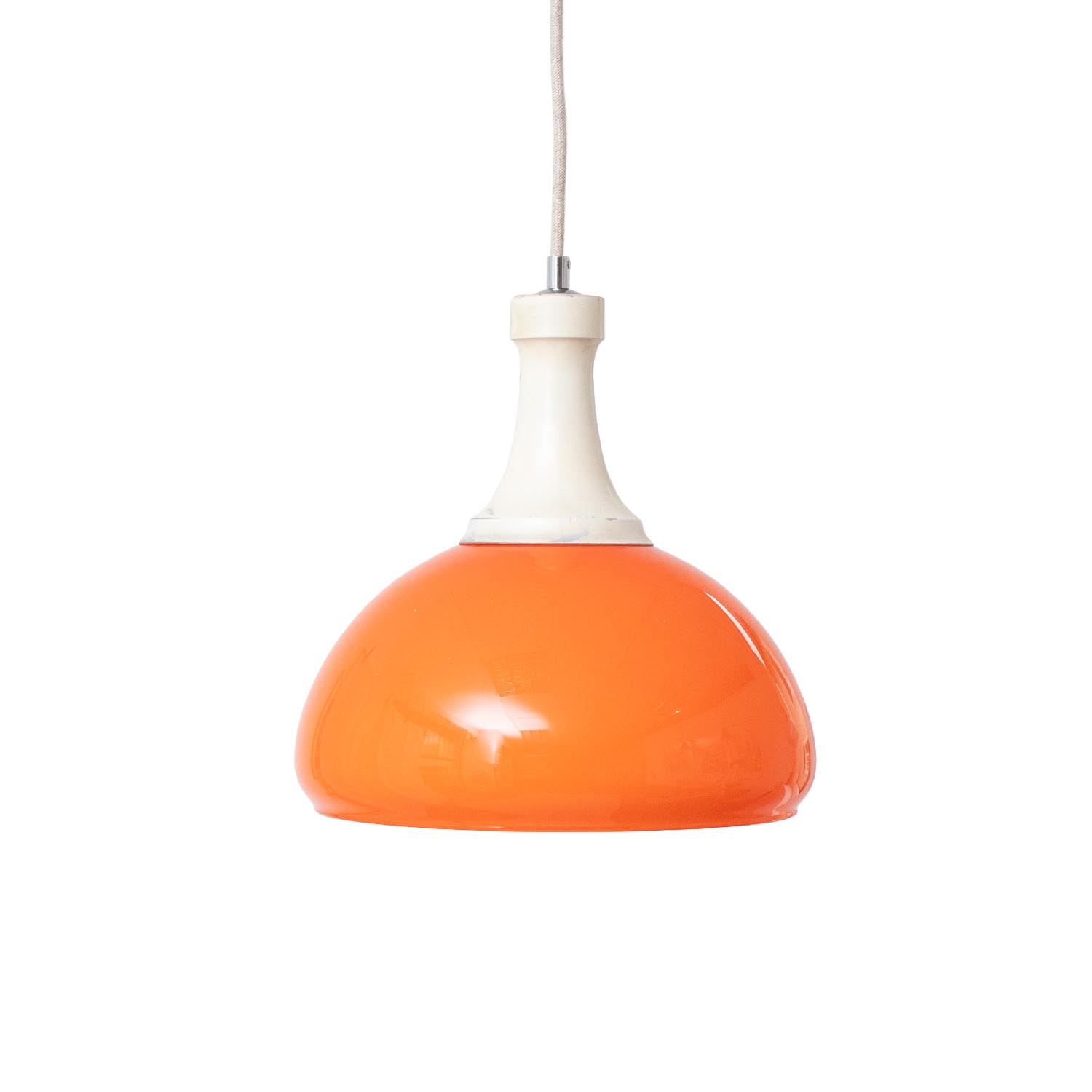Vintage Orange Glas Hängelampe 70er Ø 30 cm