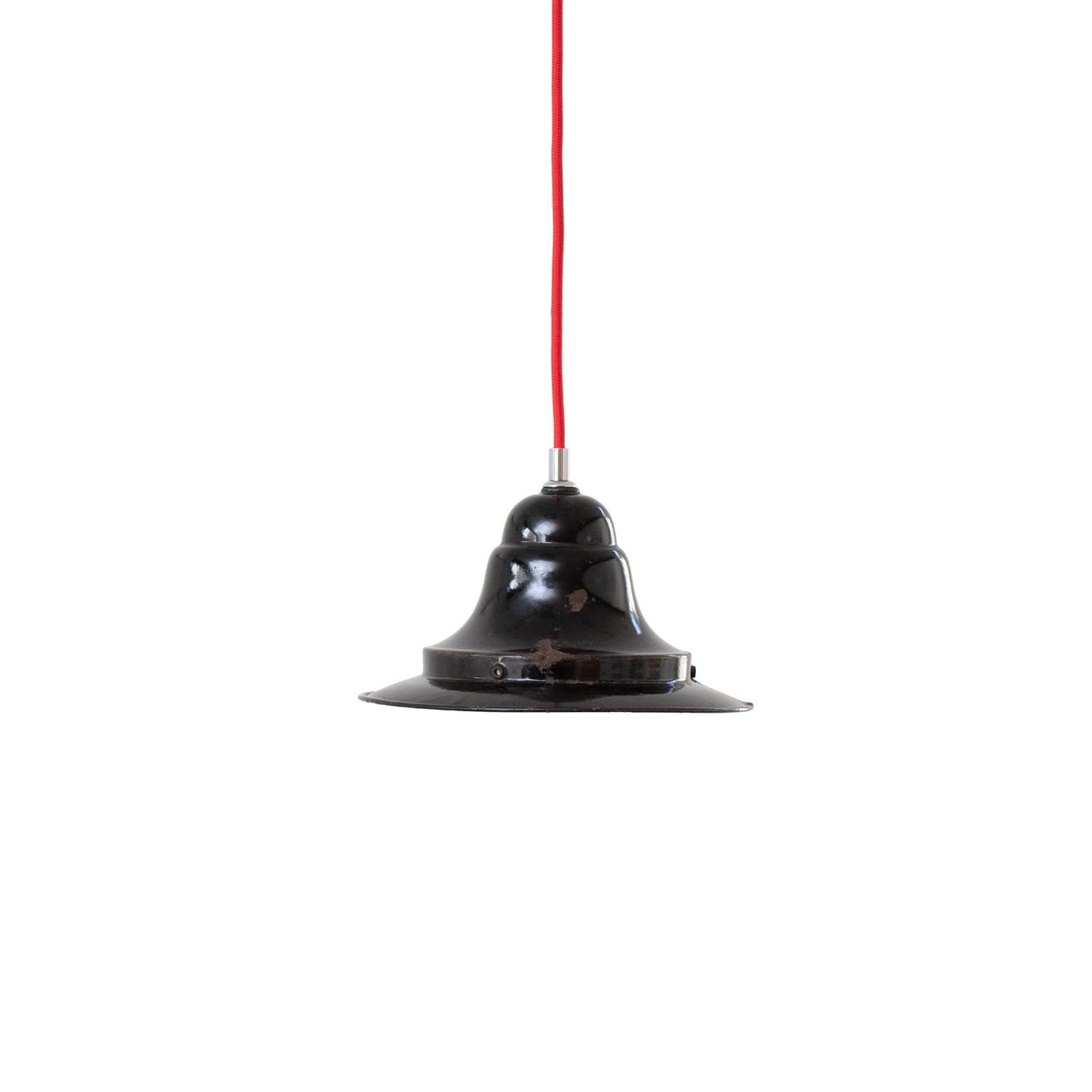 Kleine schwarze emaillierte Spot Emaillelampe Ø 22 cm