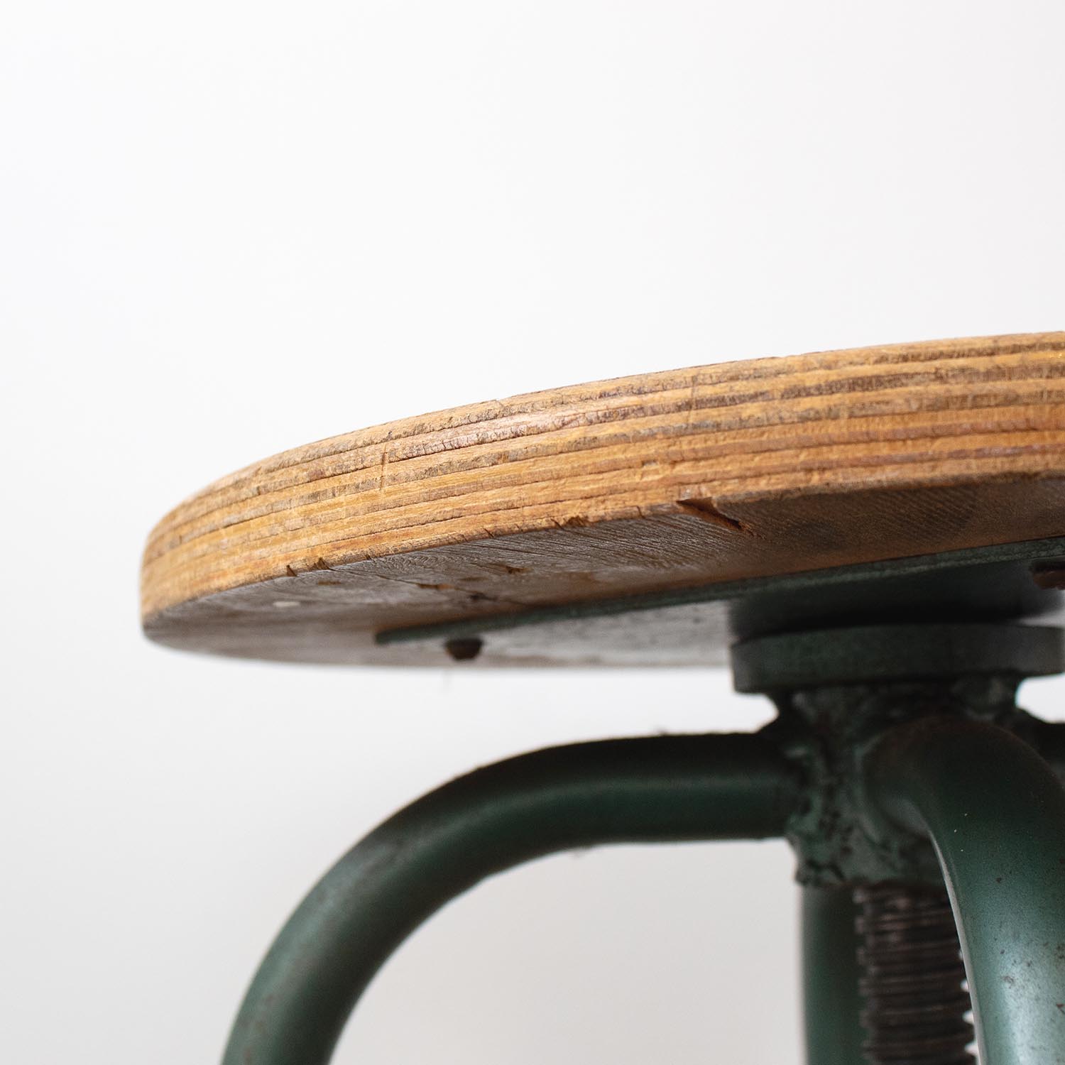 Vintage Holz Hocker Barhocker Industrial Höhenverstellbar
