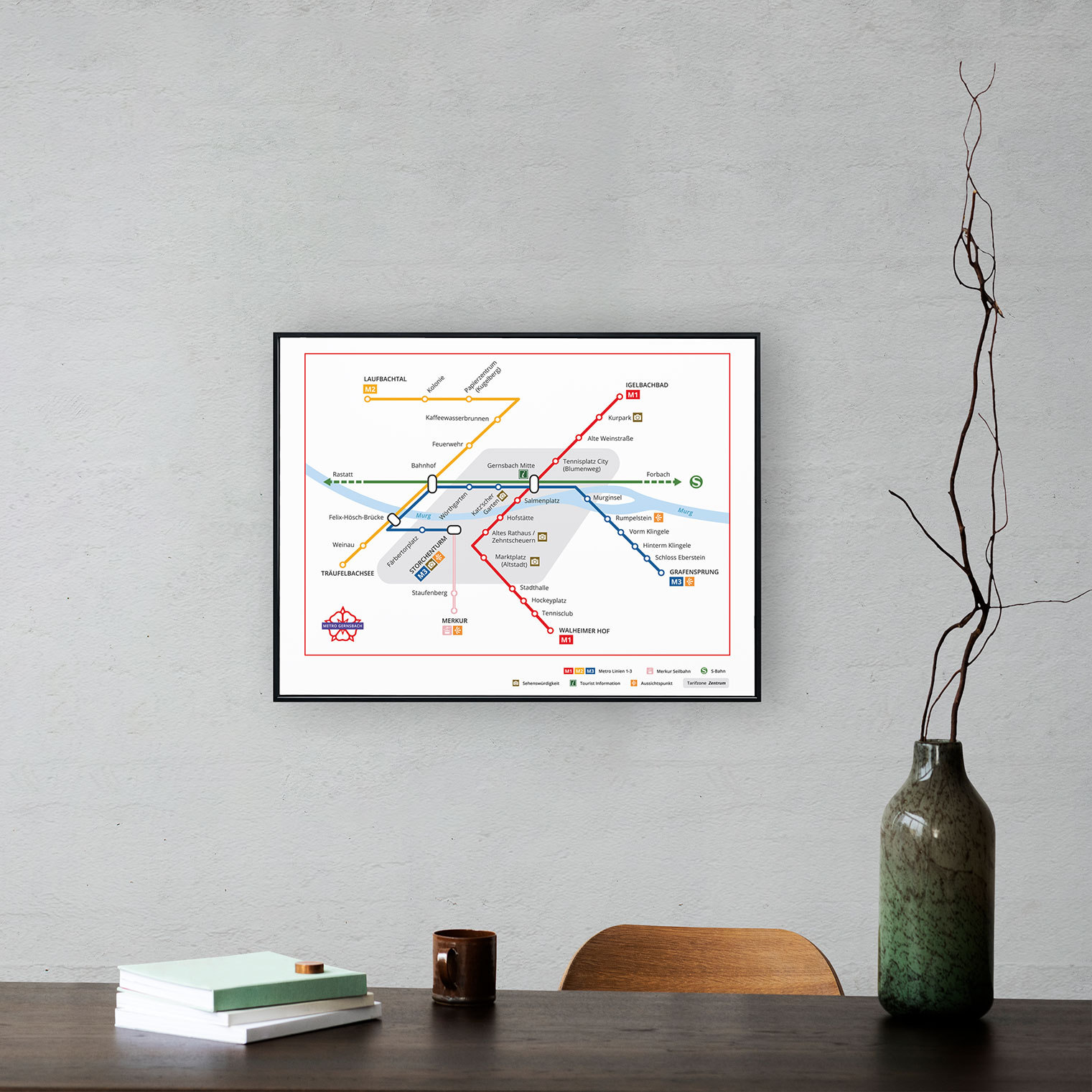 Print | Metroplan Gernsbach #verbundenheit | limitiertes Poster 40 x 50 cm