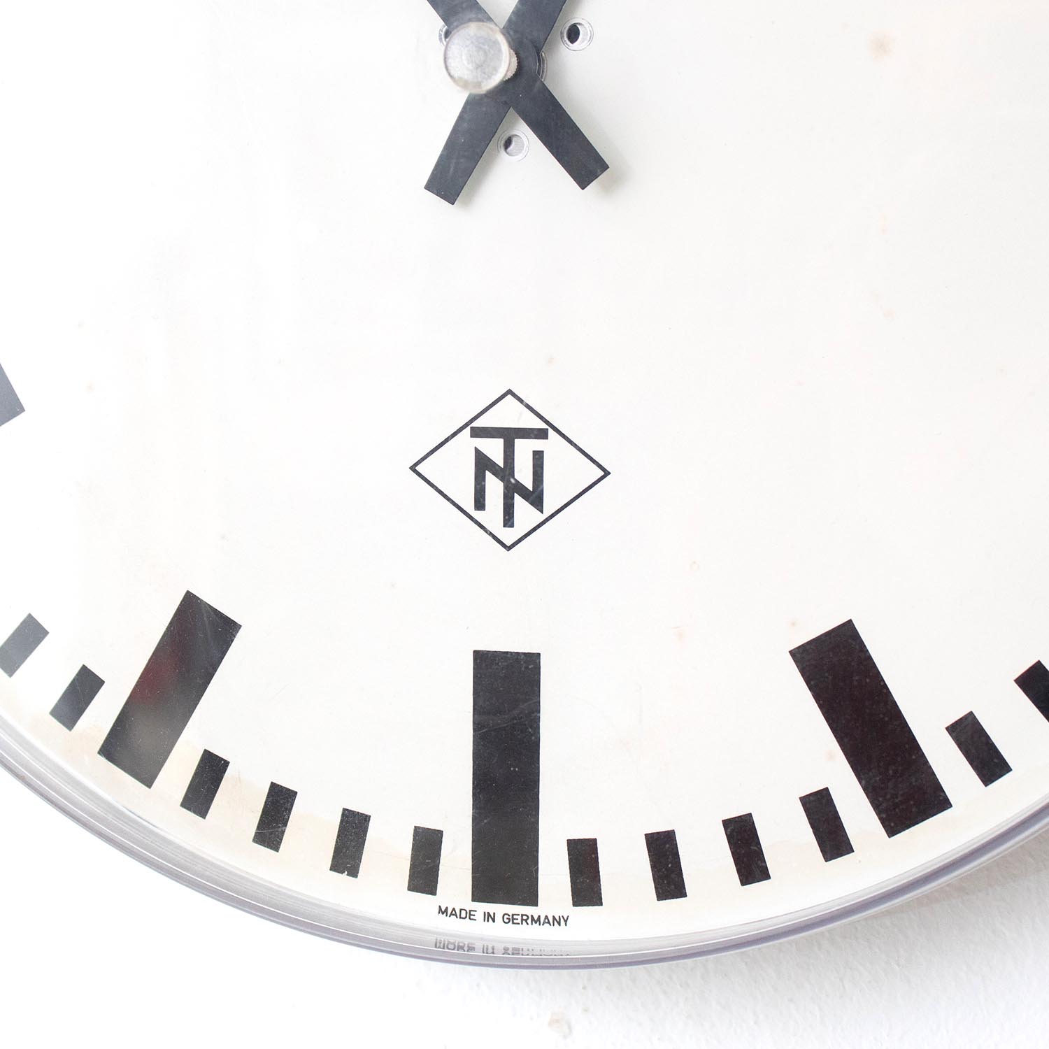 Alte T&N Fabrikuhr ø 31 cm Industrieuhr aus Acrylglas Uhr