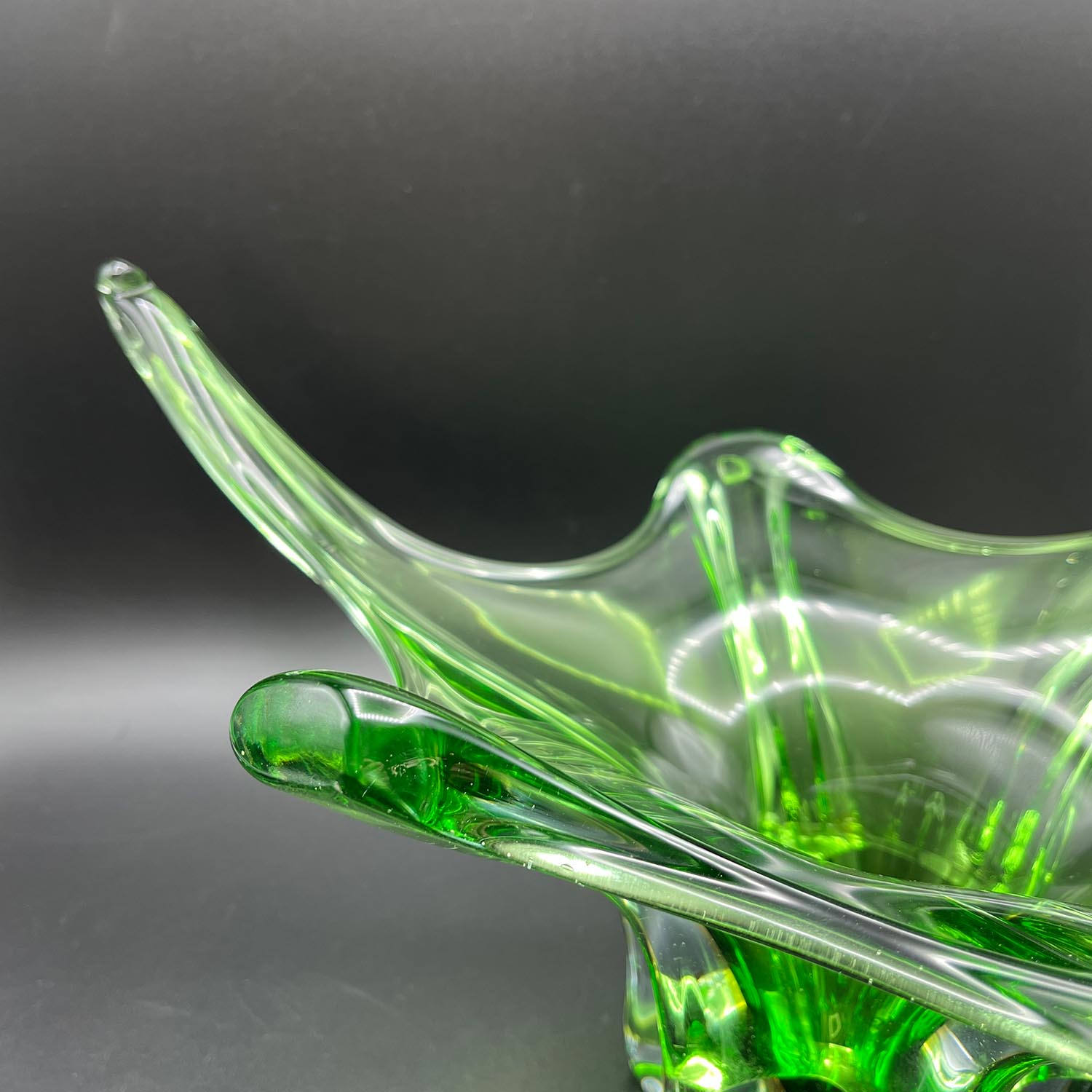 Original grüne Murano Glas Schale 1960er Glasschale