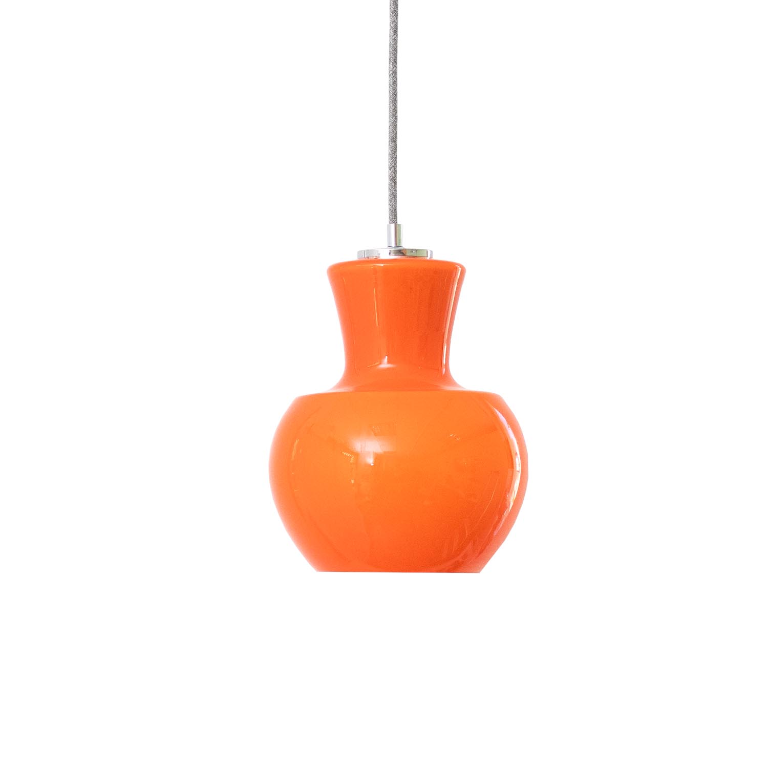 Retro orange Glas Hängelampe 70er Ø 21 cm