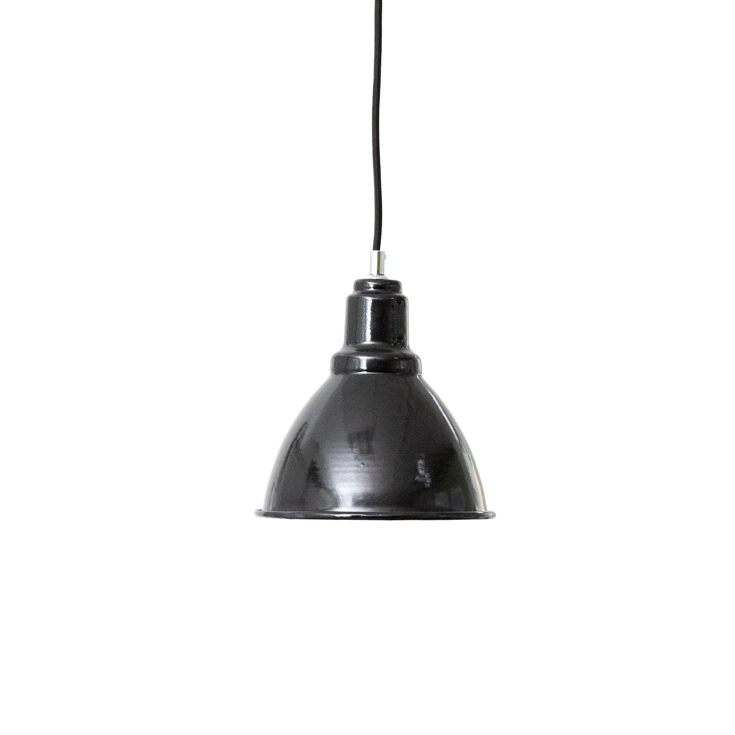 Schwarze emaillierte Spot Industrielampe Ø 17 cm Hängelampe