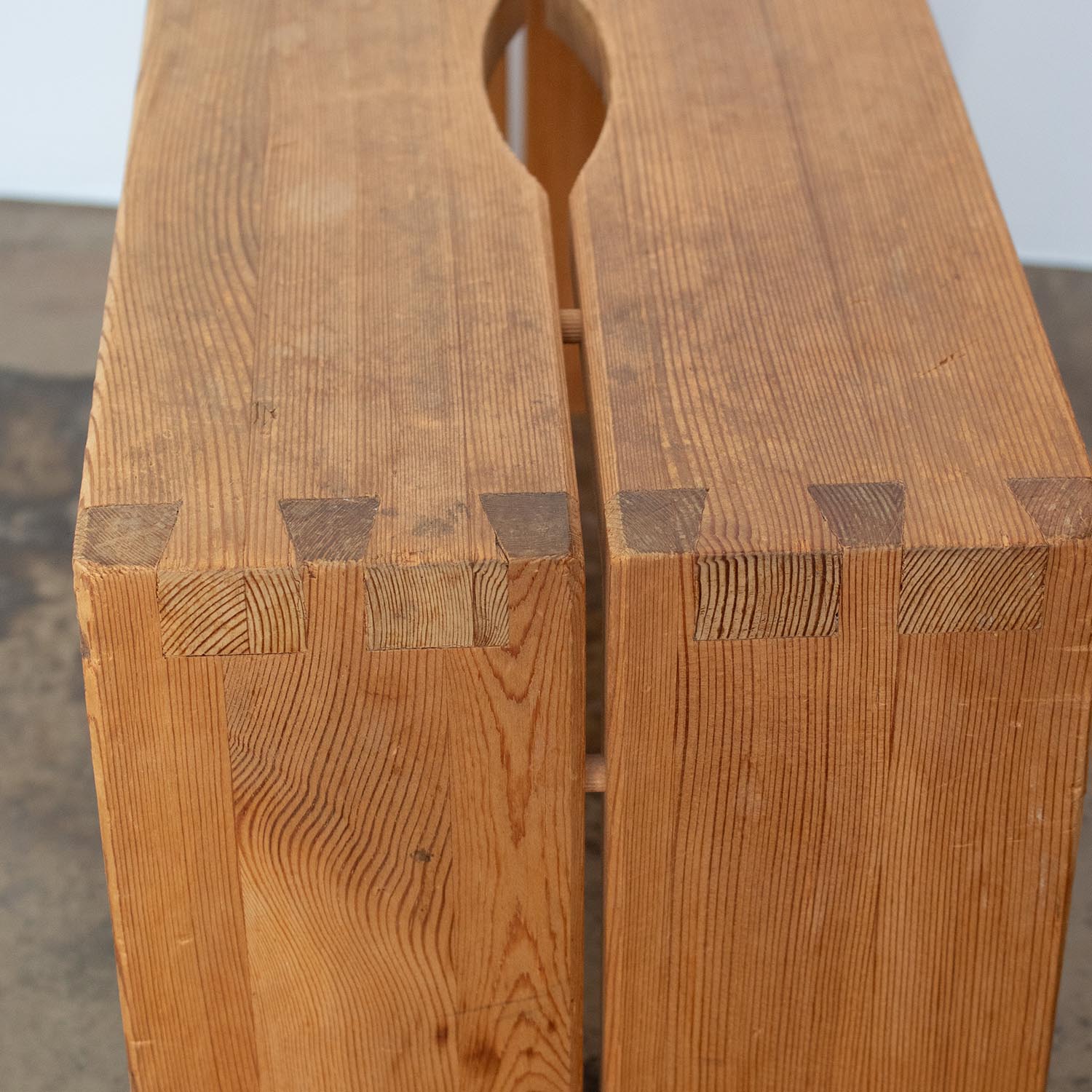 Kleiner Vintage Holz Schemel Beistelltisch