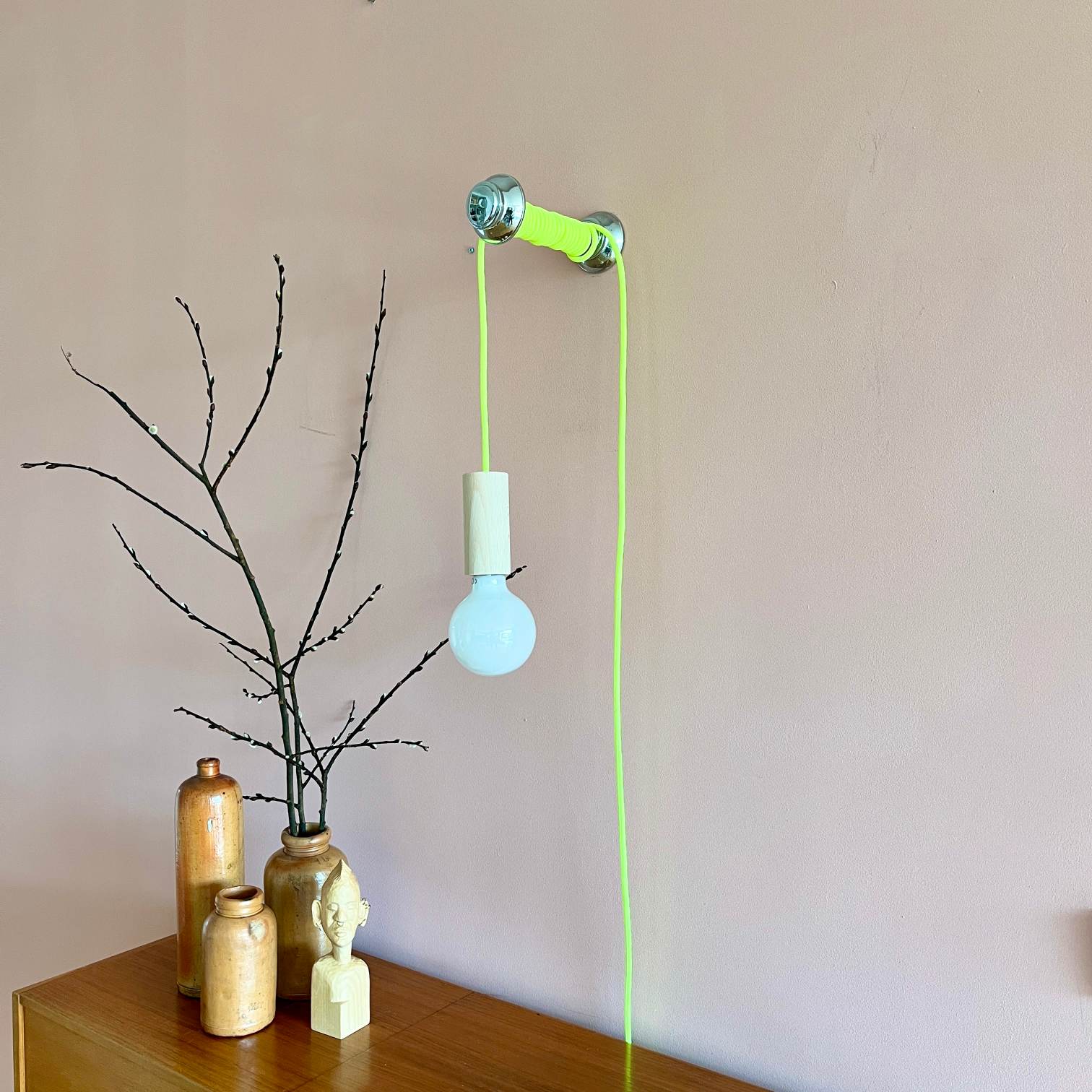 Art Déco Chrom Wandhalterung für DIY Wandlampe Pendellampe