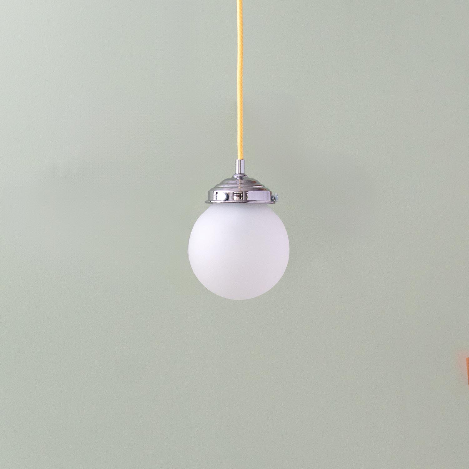 Mini vintage Glaskugel Hängelampe satiniert Ø 12 cm