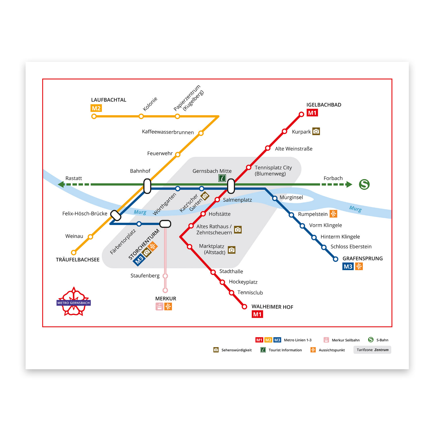 metro_startbild Print | Metroplan Gernsbach #verbundenheit | limitiertes Poster 40 x 50 cm