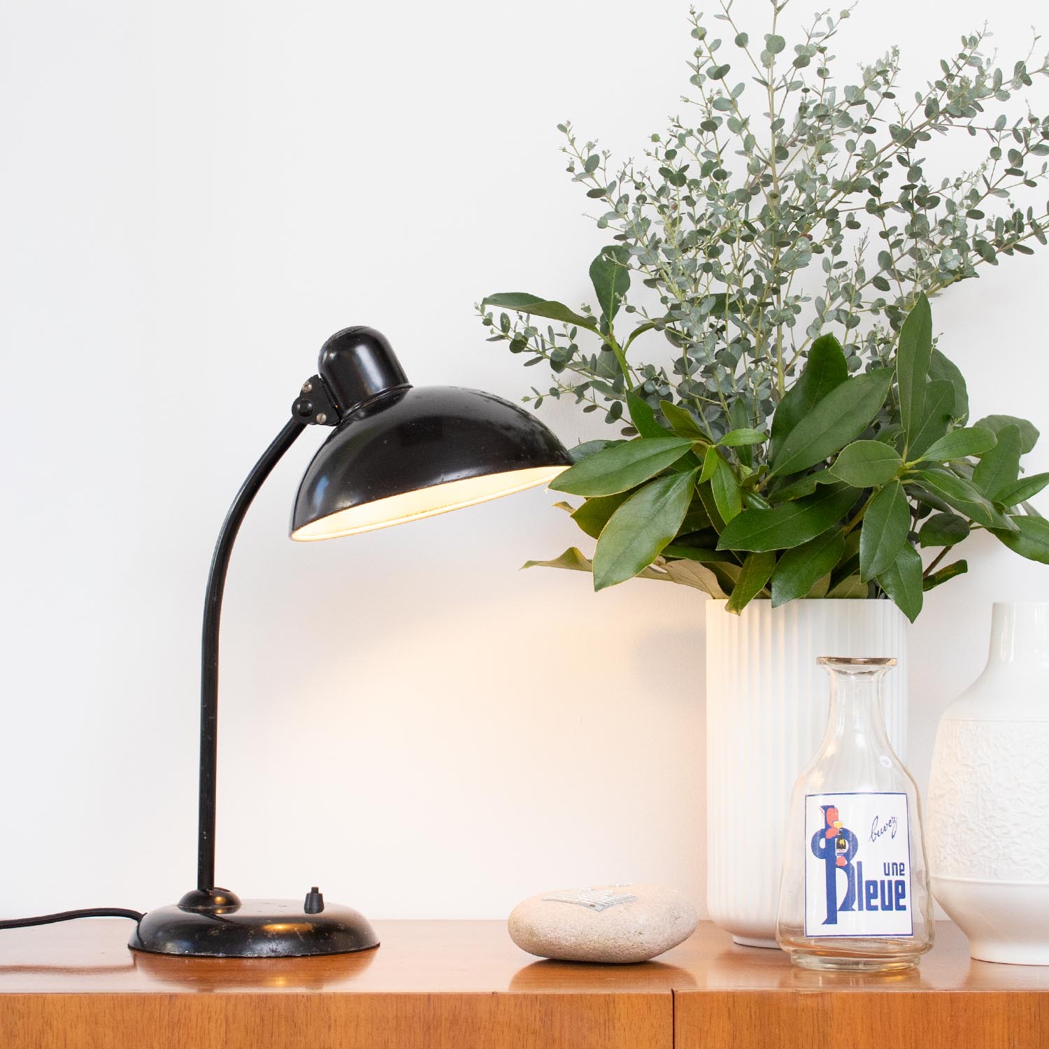 Original Kaiser Idell Tischleuchte 6556 – Schwarze Bauhaus Schreibtischlampe (Christian Dell)