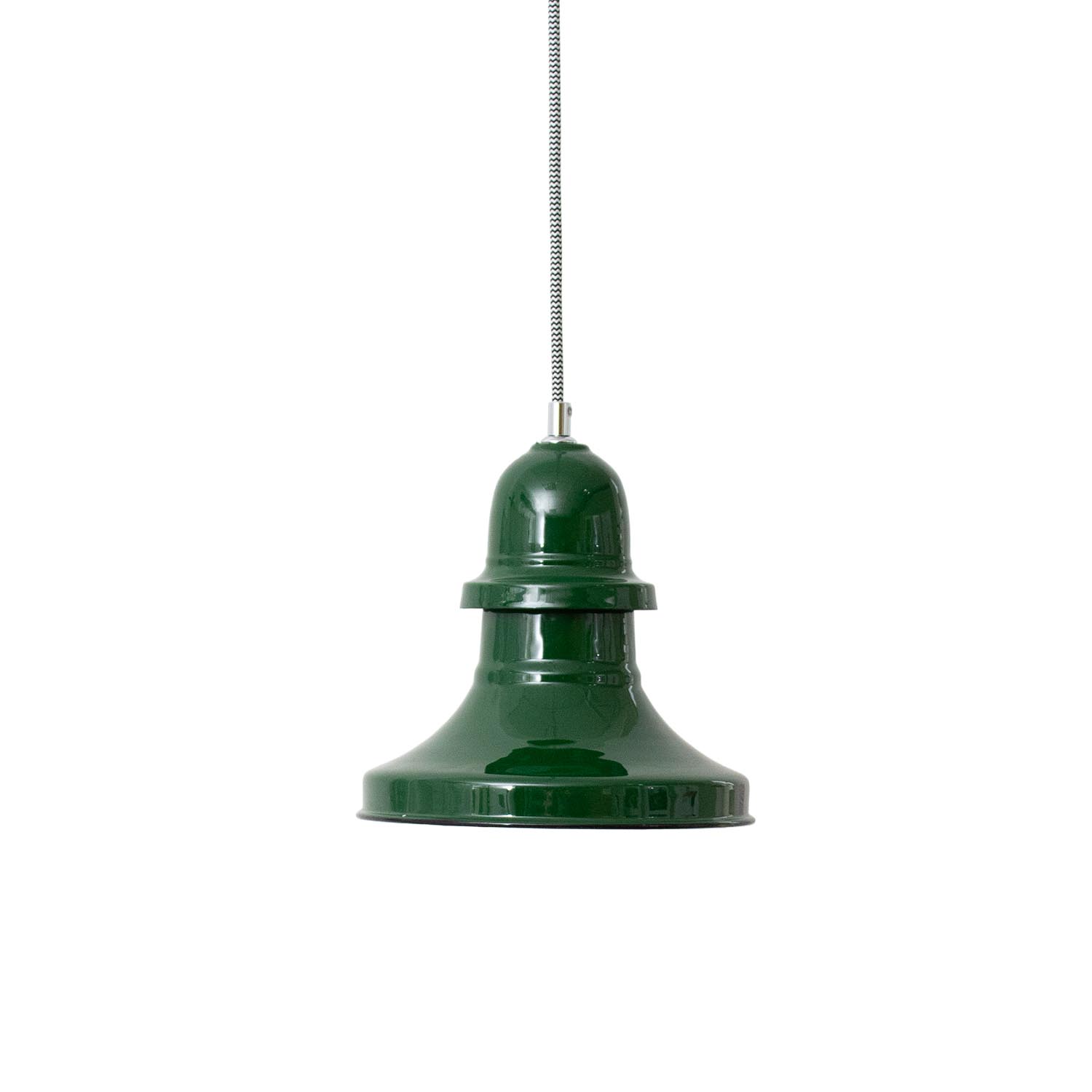 Dunkelgrüne Emaille Hängelampe Ø 22 cm