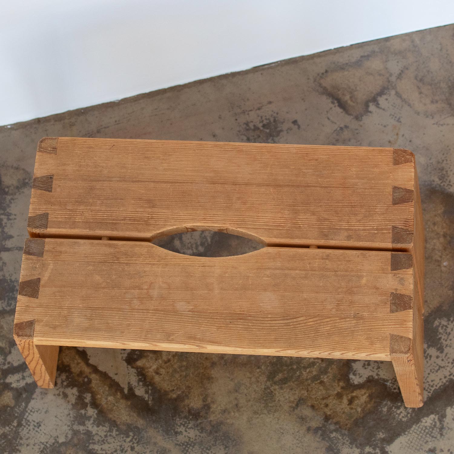 Kleiner Vintage Holz Schemel Beistelltisch
