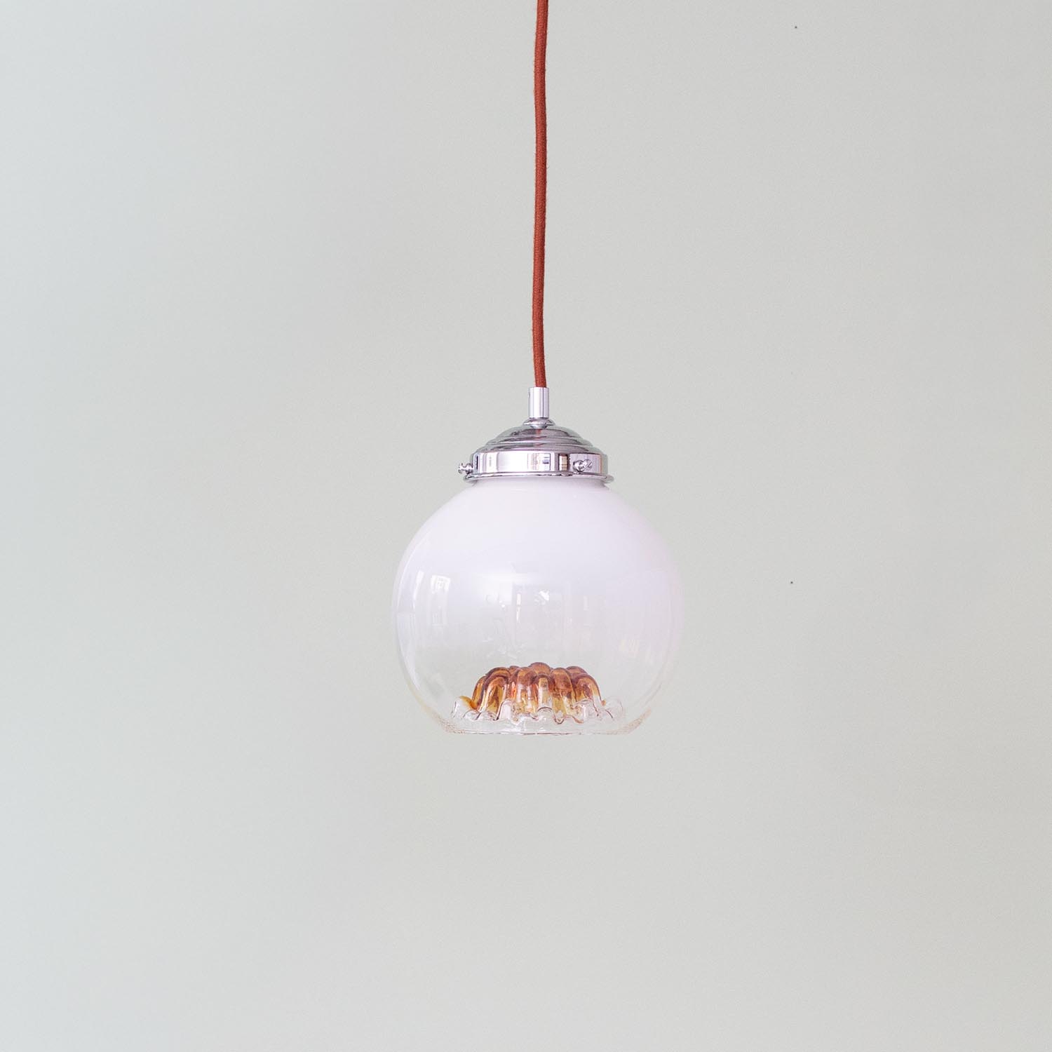Midcentury Murano Mezzega Glaskugel Hängelampe Ø 18 cm