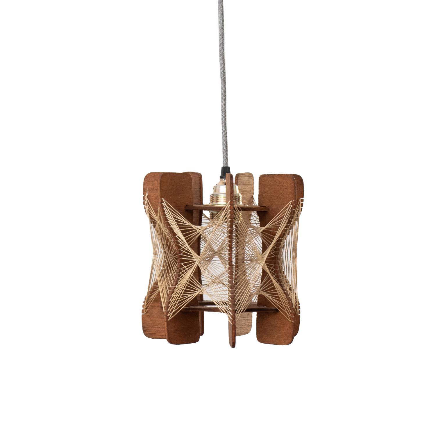 Vintage BOHO midcentury Fadenlampe aus Frankreich Ø 21 cm