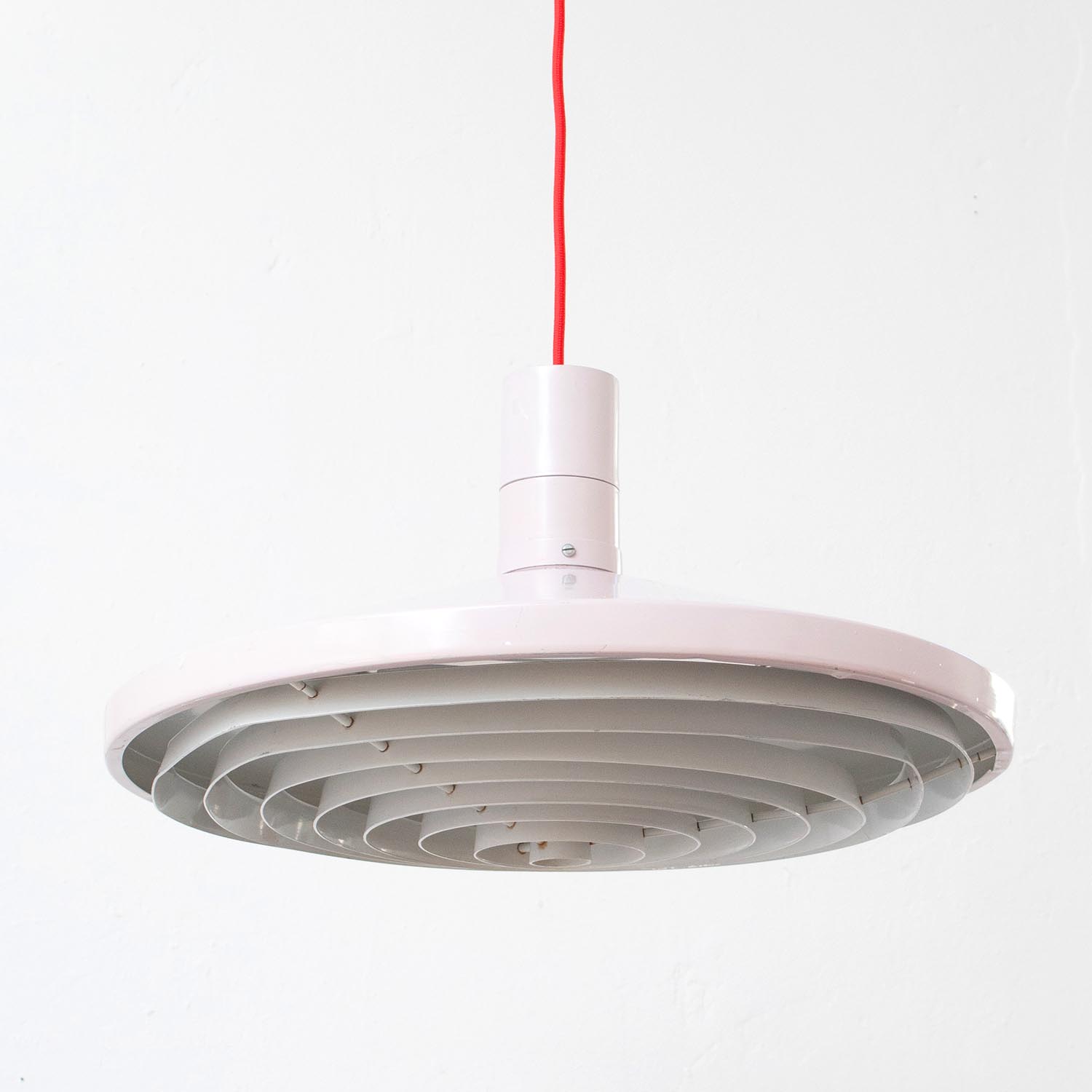 DDR Designklassiker große Pendelleuchte P 605 (Wolfgang Dyroff / PGH Halle) – Pastellrosa