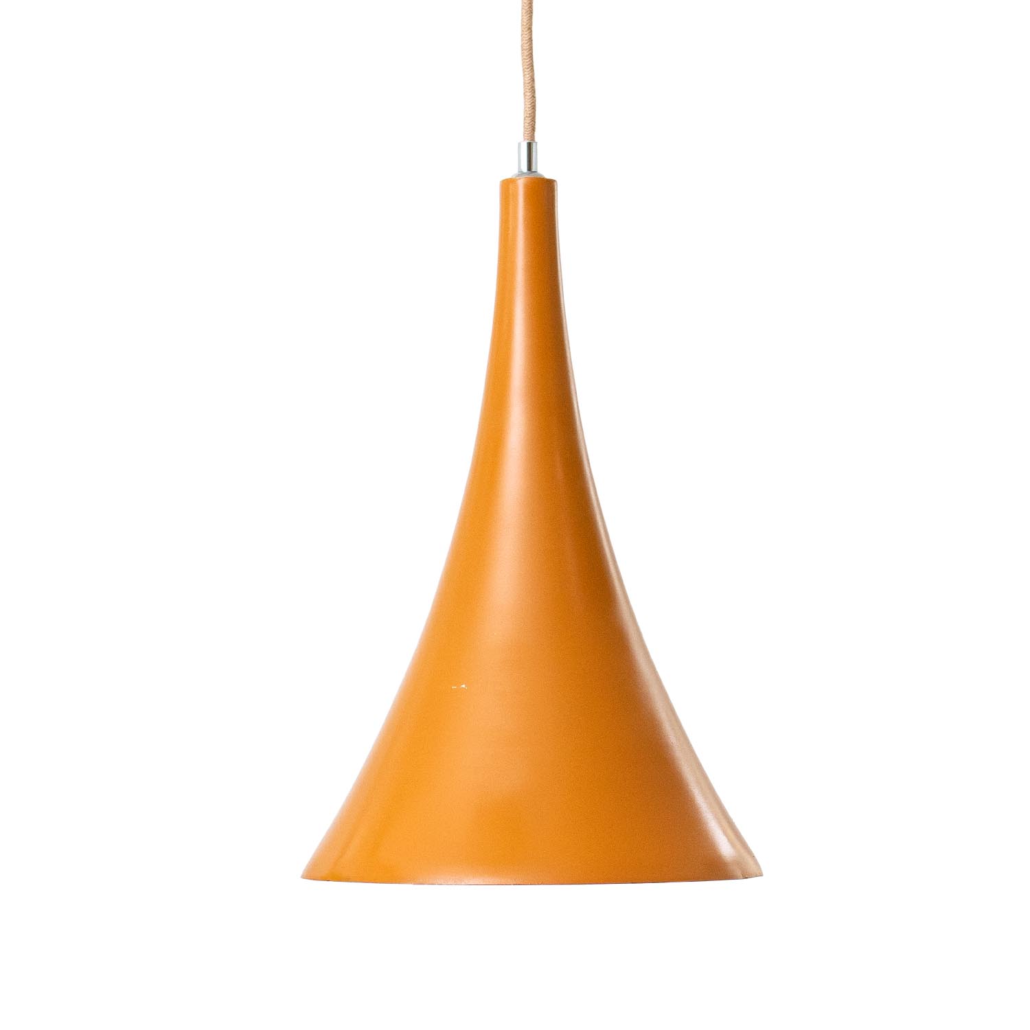 Midcentury senfgelbe-orange "Tulip" Metall Hängelampe ø 28 cm