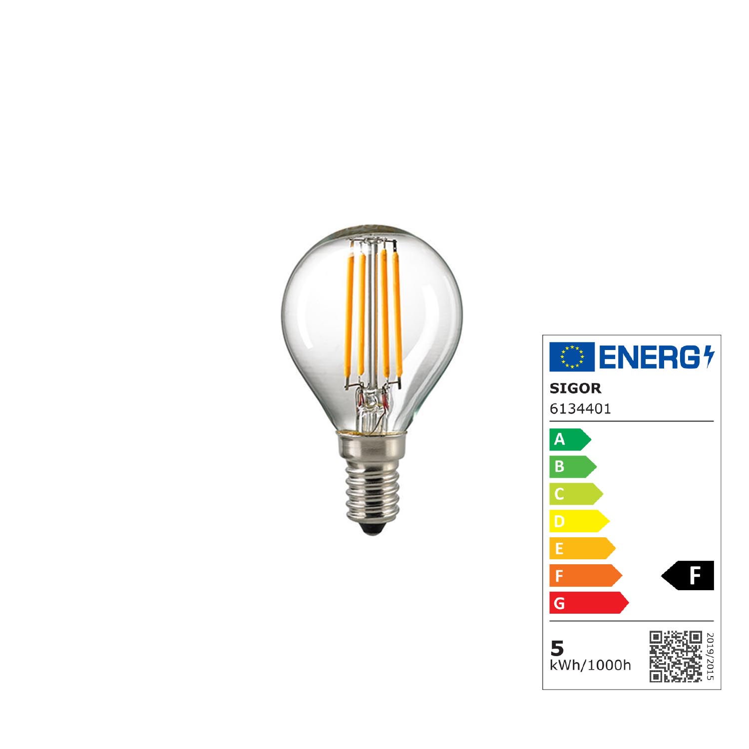 E14 LED Filament Kugel Leuchtmittel 4,5 Watt dimmbar / 470 Lumen