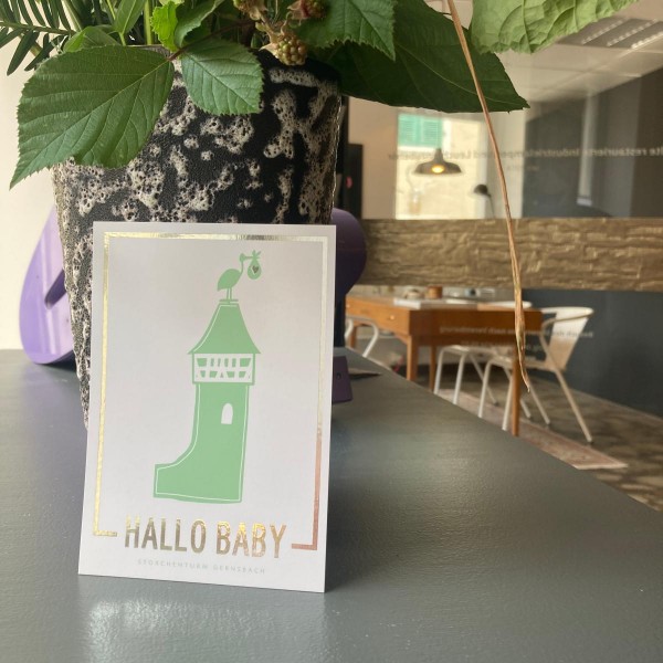 Gernsbacher Postkarte | Hallo Baby vom Storchenturm Gernsbach