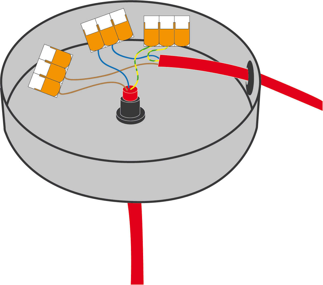 WAGO Verbindungsklemmen um 2, 3 oder 4 JØLG Industrielampen an einen  Anschluss anzubringen